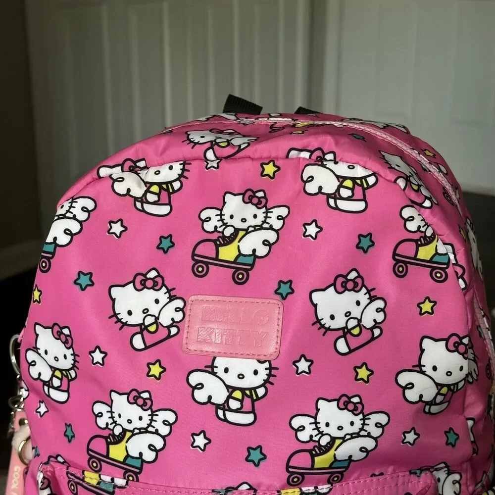 Hello Kitty Pink Backpack Print Pink Bioworld School Travel Strap